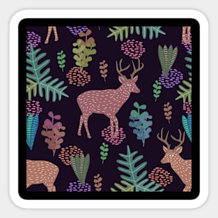 Deer Surrounded By Forest Sticker